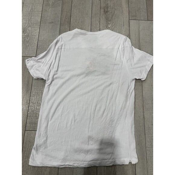 Rare French Connection Digi Motorcycle Shirt Sz Med White embroidered great cond - Picture 5 of 6